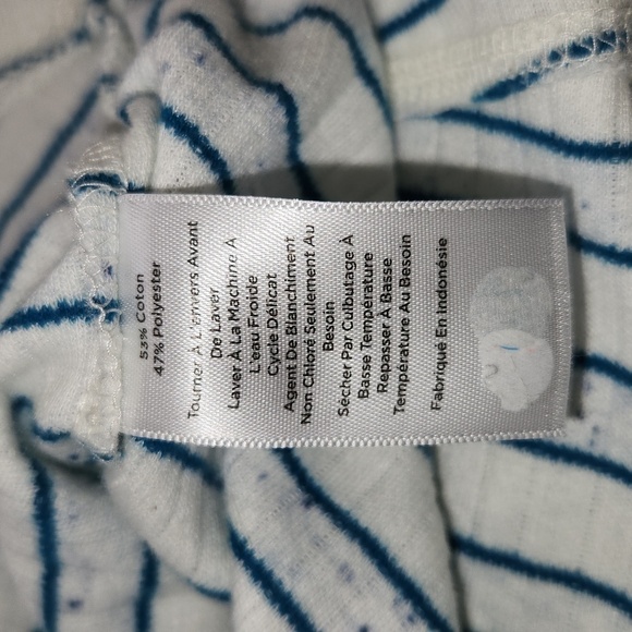 T by Talbots Blue Striped Side Snap Turtleneck Long Sleeve Pull Over Tunic SZ LP - Picture 14 of 16